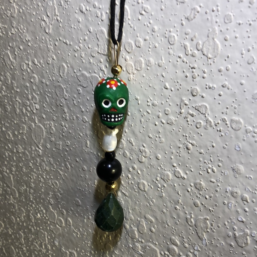 Handmade natural precious stone pendant.. Stones-Peruvian💀onyx, jade,pearl NWOT